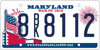 MD license plate 8BK8112