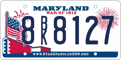 MD license plate 8BK8127