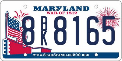 MD license plate 8BK8165
