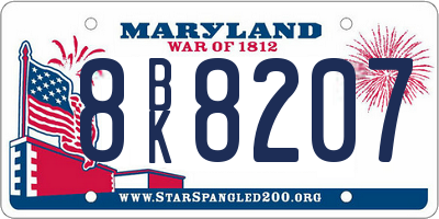 MD license plate 8BK8207