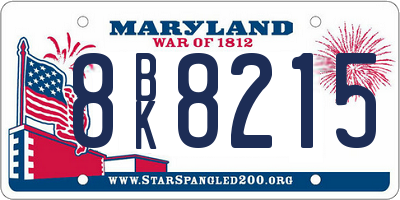 MD license plate 8BK8215