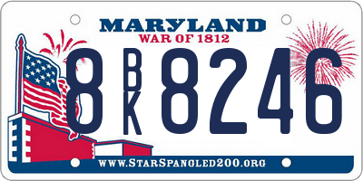 MD license plate 8BK8246