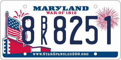 MD license plate 8BK8251