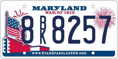 MD license plate 8BK8257