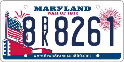 MD license plate 8BK8261