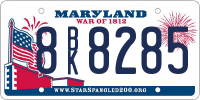 MD license plate 8BK8285