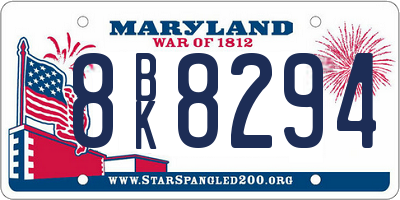 MD license plate 8BK8294