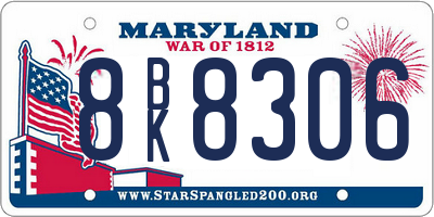 MD license plate 8BK8306