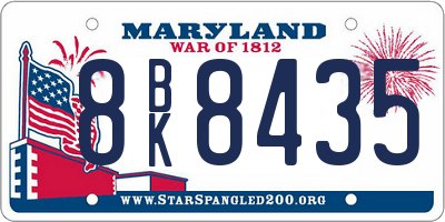 MD license plate 8BK8435
