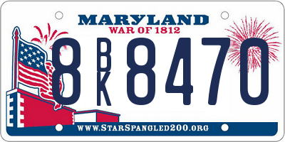 MD license plate 8BK8470