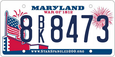 MD license plate 8BK8473