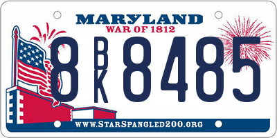 MD license plate 8BK8485