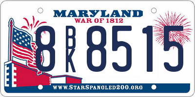 MD license plate 8BK8515
