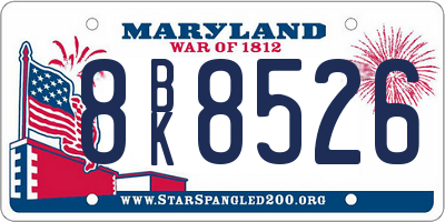 MD license plate 8BK8526