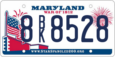 MD license plate 8BK8528