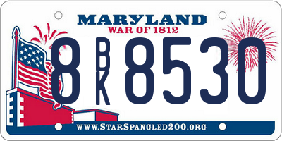MD license plate 8BK8530
