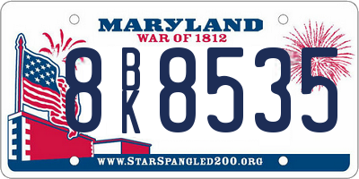 MD license plate 8BK8535