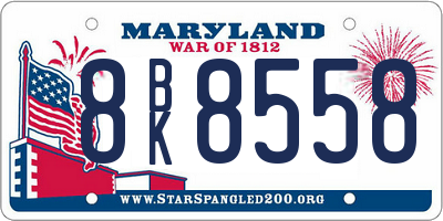 MD license plate 8BK8558