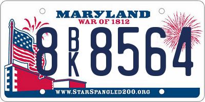 MD license plate 8BK8564