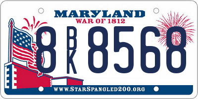 MD license plate 8BK8568