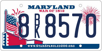 MD license plate 8BK8570