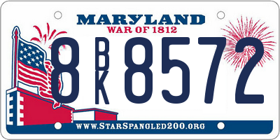 MD license plate 8BK8572