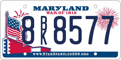 MD license plate 8BK8577