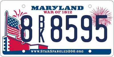 MD license plate 8BK8595