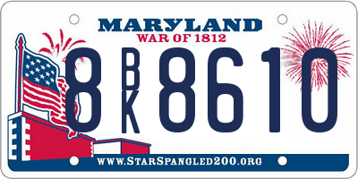 MD license plate 8BK8610