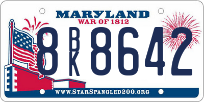 MD license plate 8BK8642