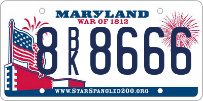 MD license plate 8BK8666