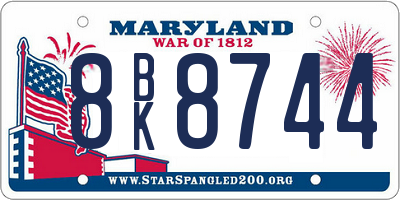 MD license plate 8BK8744