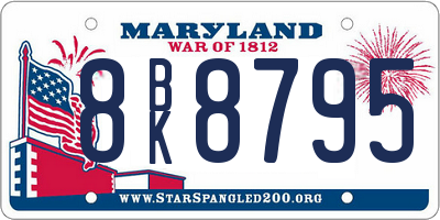 MD license plate 8BK8795