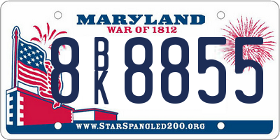 MD license plate 8BK8855