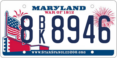 MD license plate 8BK8946