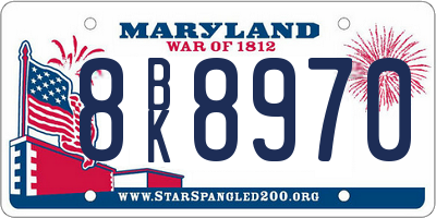 MD license plate 8BK8970