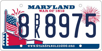 MD license plate 8BK8975