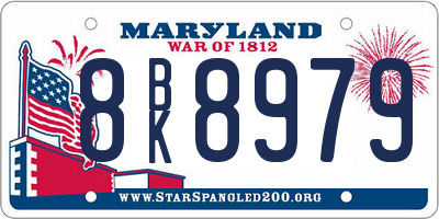 MD license plate 8BK8979