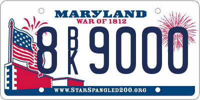 MD license plate 8BK9000