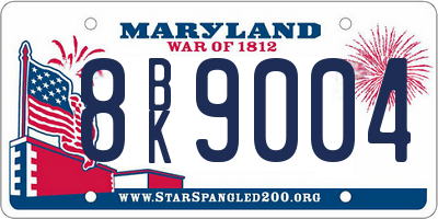 MD license plate 8BK9004