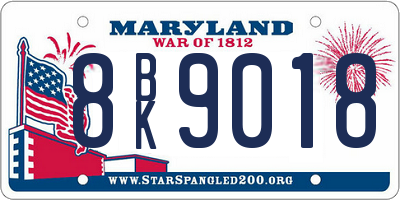 MD license plate 8BK9018