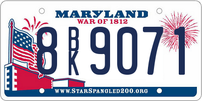 MD license plate 8BK9071