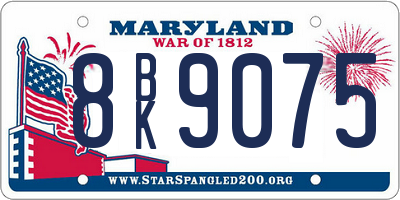 MD license plate 8BK9075