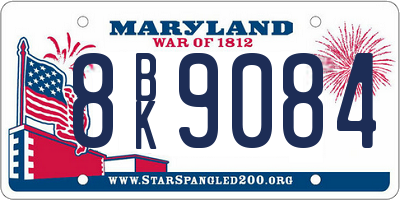 MD license plate 8BK9084