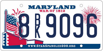 MD license plate 8BK9096