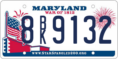 MD license plate 8BK9132