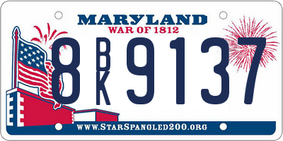 MD license plate 8BK9137