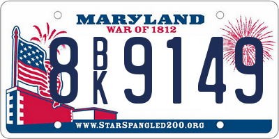 MD license plate 8BK9149