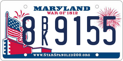 MD license plate 8BK9155
