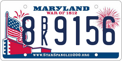 MD license plate 8BK9156